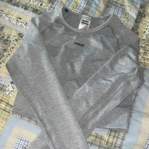 Gymshark gray long sleeve crop